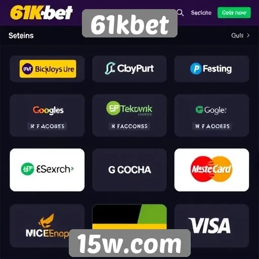 A variedade de métodos de pagamento disponíveis no 61kbet